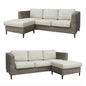 Lara 3 Seater Outdoor Sofa Rattan Reversible Chaise Lounge Light Grey - Cosy Abode