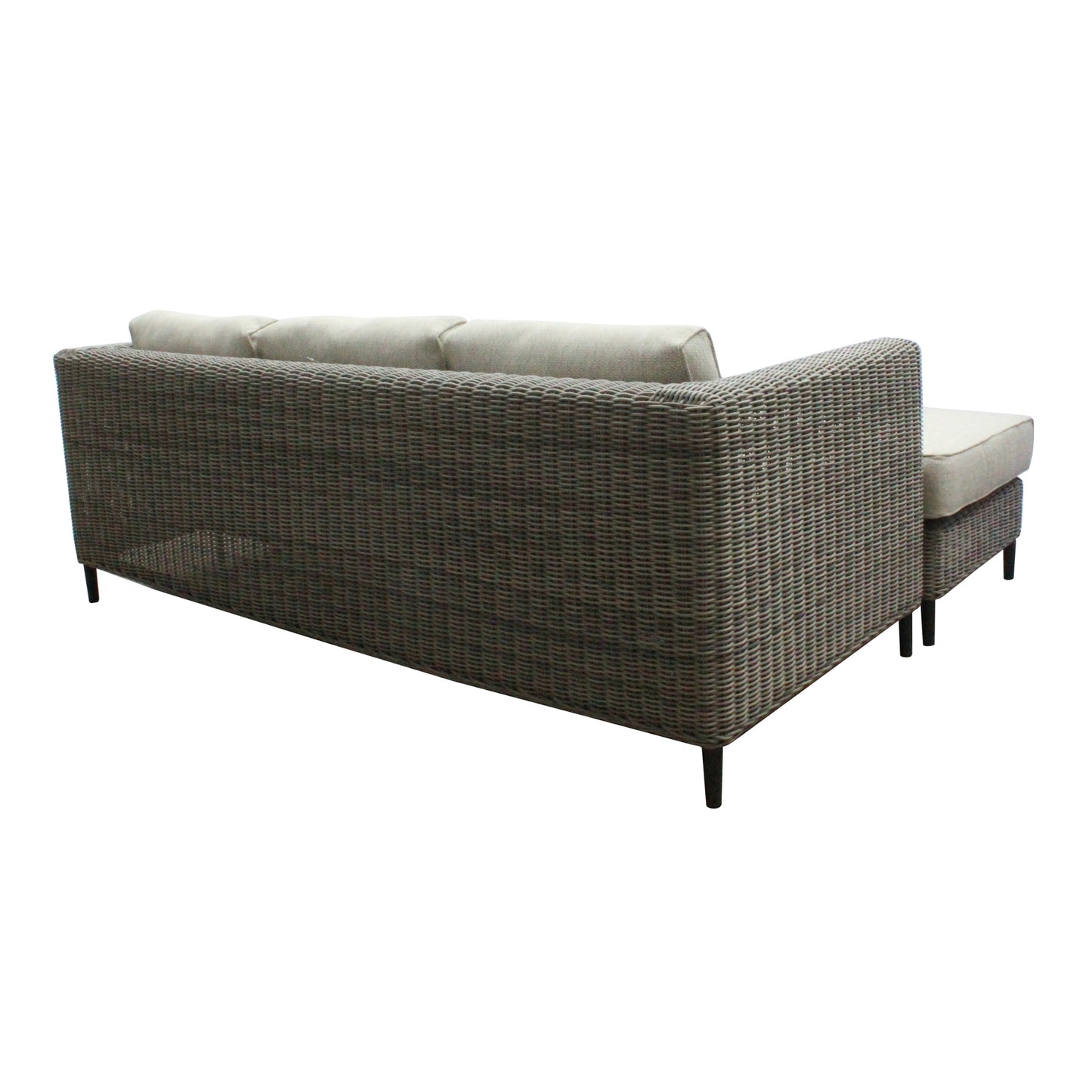 Lara 3 Seater Outdoor Sofa Rattan Reversible Chaise Lounge Light Grey - Cosy Abode