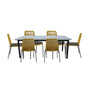 Lara 7pc Set 180cm Outdoor Dining Table 6 Chair Glass Concrete Top - Cosy Abode