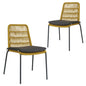 Lara 2pc Set Outdooor Rope Dining Chair Steel Frame Yellow - Cosy Abode