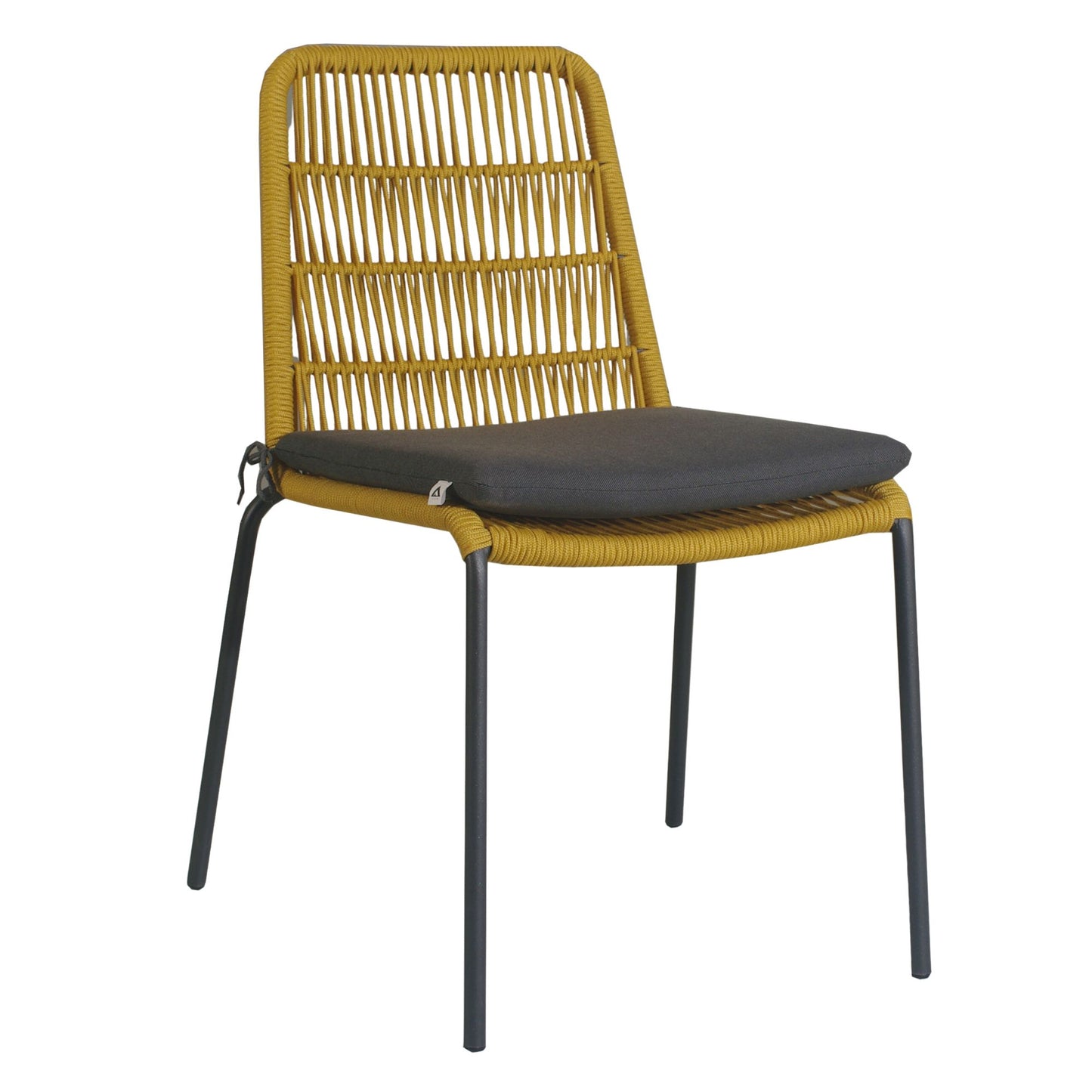 Lara 2pc Set Outdooor Rope Dining Chair Steel Frame Yellow - Cosy Abode