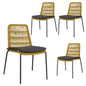 Lara 4pc Set Outdooor Rope Dining Chair Steel Frame Yellow - Cosy Abode