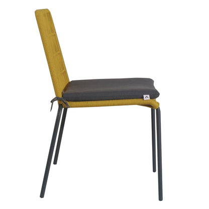 Lara 4pc Set Outdooor Rope Dining Chair Steel Frame Yellow - Cosy Abode