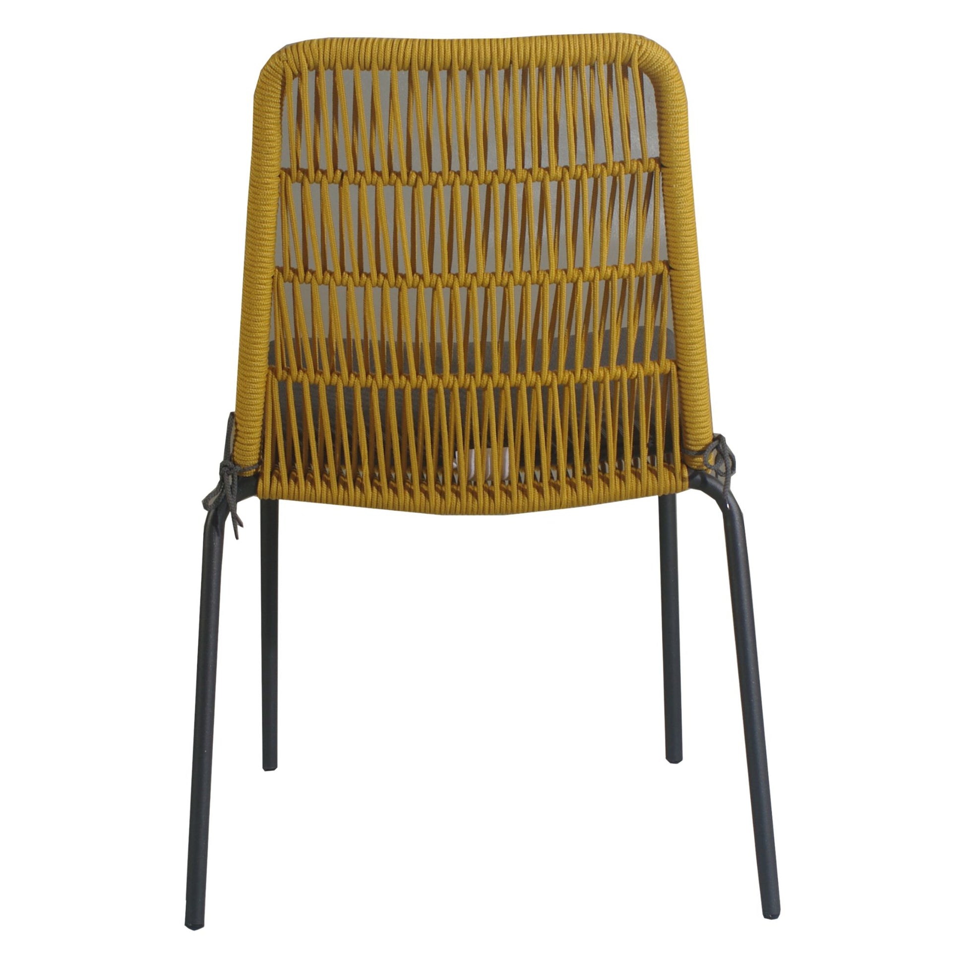 Lara 4pc Set Outdooor Rope Dining Chair Steel Frame Yellow - Cosy Abode