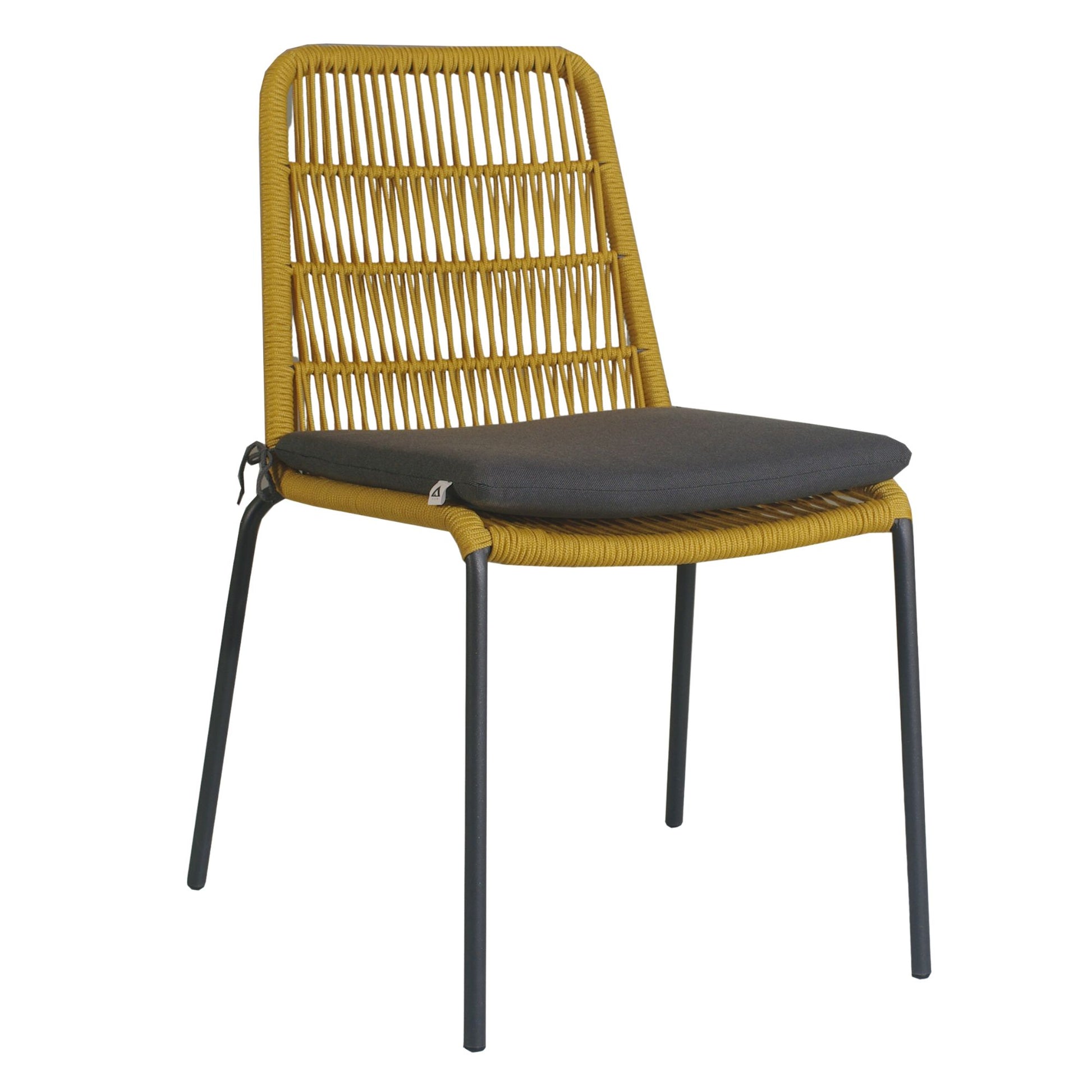 Lara 6pc Set Outdooor Rope Dining Chair Steel Frame Yellow - Cosy Abode