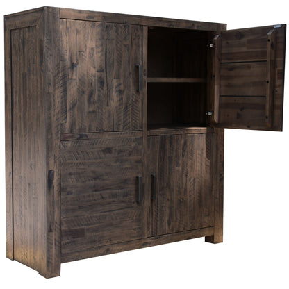 Catmint 4 Door Storage Buffet Kitchen Living Room Cabinet Solid Acacia Wood - Cosy Abode