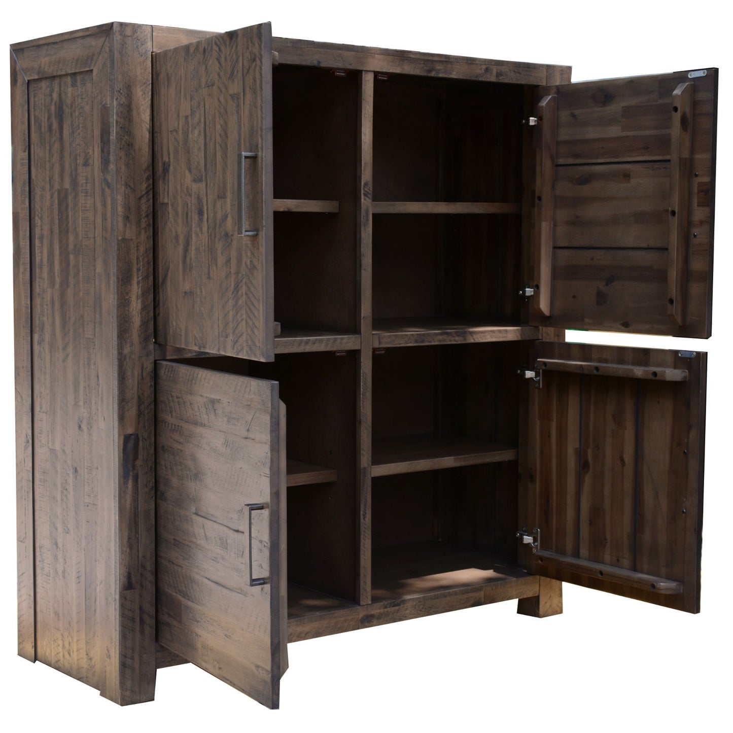 Catmint 4 Door Storage Buffet Kitchen Living Room Cabinet Solid Acacia Wood - Cosy Abode
