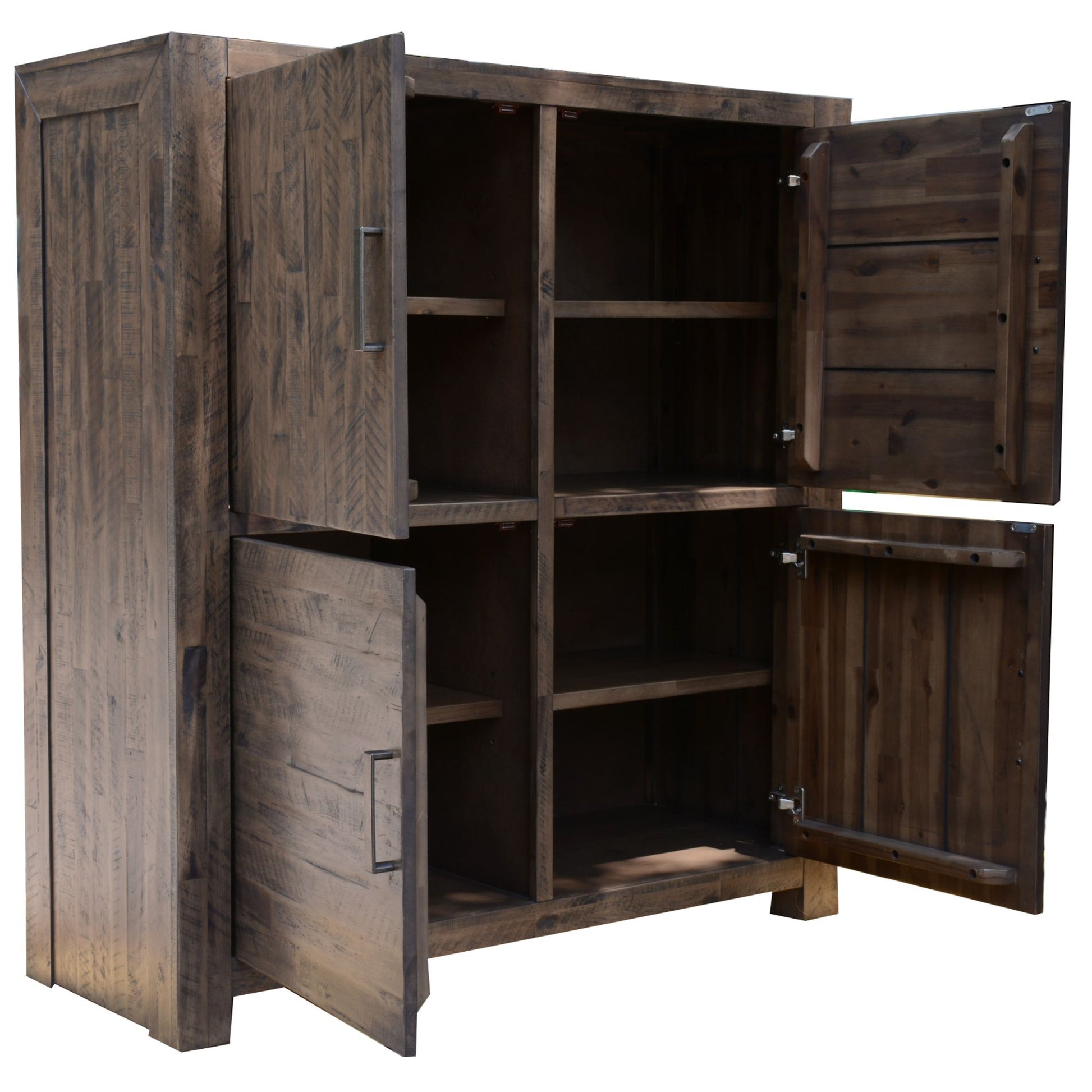 Catmint 4 Door Storage Buffet Kitchen Living Room Cabinet Solid Acacia Wood - Cosy Abode