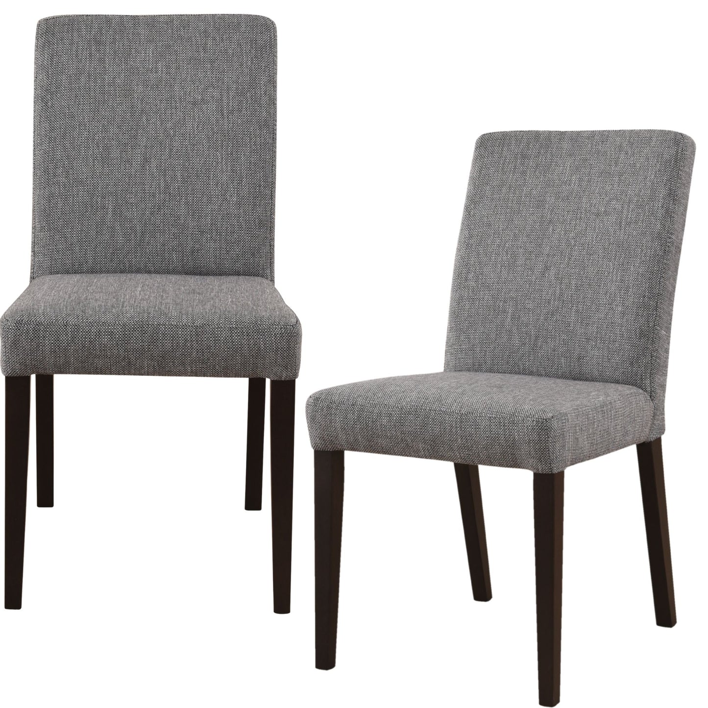 Catmint Dining Chair Set of 2 Fabric Upholstered Solid Acacia Wood - Granite - Cosy Abode
