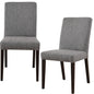 Catmint Dining Chair Set of 2 Fabric Upholstered Solid Acacia Wood - Granite - Cosy Abode