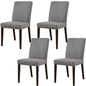 Catmint Dining Chair Set of 4 Fabric Upholstered Solid Acacia Wood - Granite - Cosy Abode