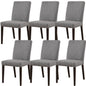 Catmint Dining Chair Set of 6 Fabric Upholstered Solid Acacia Wood - Granite - Cosy Abode
