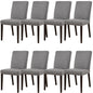 Catmint Dining Chair Set of 8 Fabric Upholstered Solid Acacia Wood - Granite - Cosy Abode