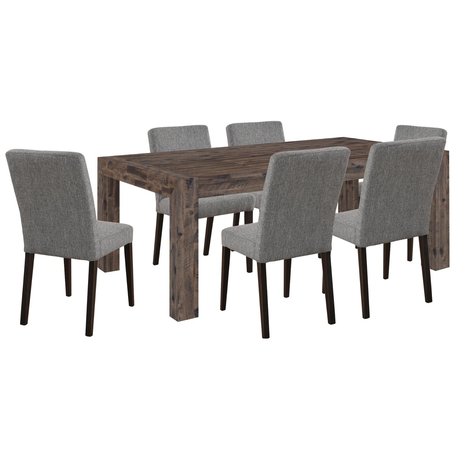 Catmint 7pc Dining Set 180cm Table with 6 Solid Wood Fabric Chair - Cosy Abode