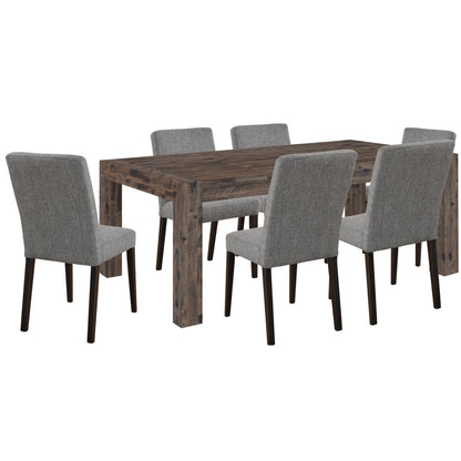 Catmint 7pc Dining Set 180cm Table with 6 Solid Wood Fabric Chair - Cosy Abode