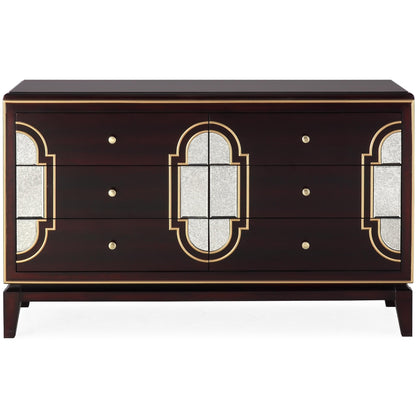 Scarlet Antique Dresser 6 Chest of Drawers Bedroom Solid Birch Timber Storage - Cosy Abode