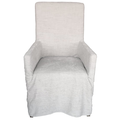 Ixora  Dining Chair Set of 2 Fabric Slipcover French Provincial Carver Timber - Cosy Abode