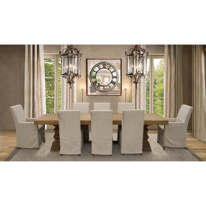 Ixora  Dining Chair Set of 4 Fabric Slipcover French Provincial Carver Timber - Cosy Abode