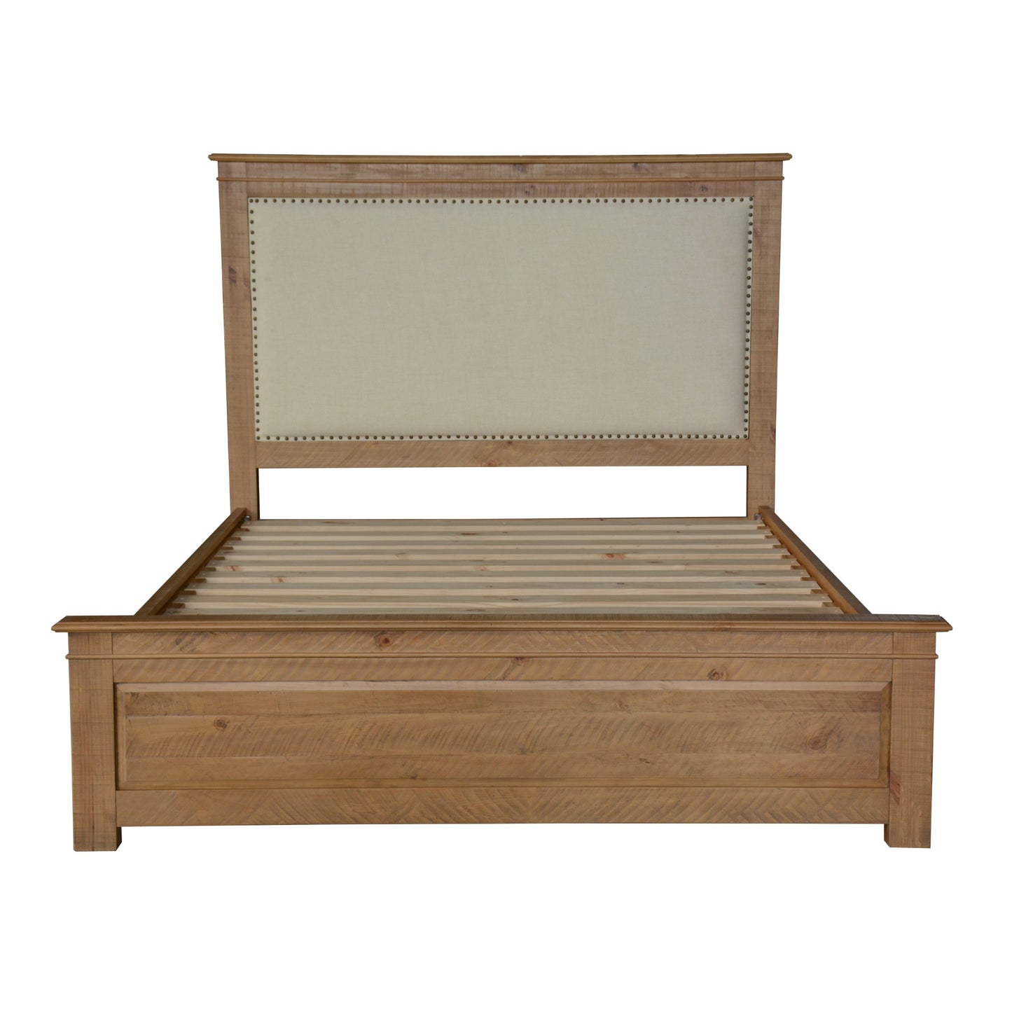 Jade Queen Size Bed Frame French Provincial Style Timber Mattress Base - Natural - Cosy Abode