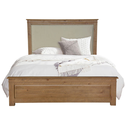Jade Queen Size Bed Frame French Provincial Style Timber Mattress Base - Natural - Cosy Abode