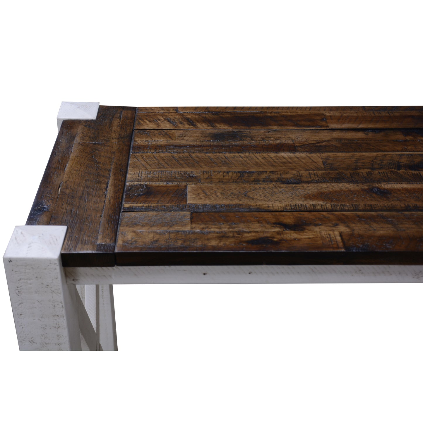 Erica Console Hallway Entry Table 130cm Solid Acacia Timber Wood Brown White - Cosy Abode