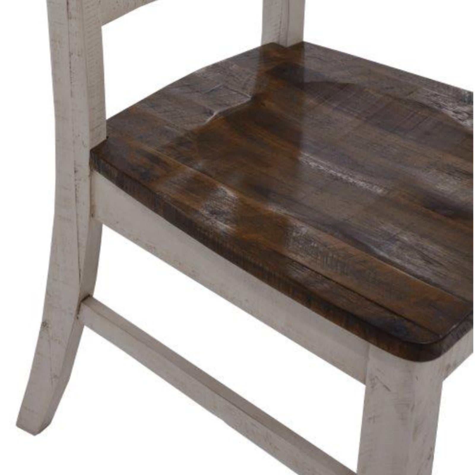 Erica X-Back Dining Chair Set of 4 Solid Acacia Timber Wood Hampton Brown White - Cosy Abode