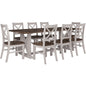 Erica 9pc Dining Set 240cm Table 8 Chair Solid Acacia Wood Timber Brown White - Cosy Abode