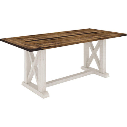 Erica 9pc Dining Set 240cm Table 8 Chair Solid Acacia Wood Timber Brown White - Cosy Abode