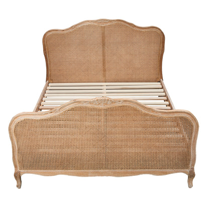 Bali King Size Bed Frame Rattan Solid Timber Wood Mattress Base Oak - Cosy Abode