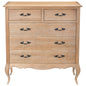 Bali Tallboy 5 Chest of Drawers Storage Cabinet Oak - Cosy Abode