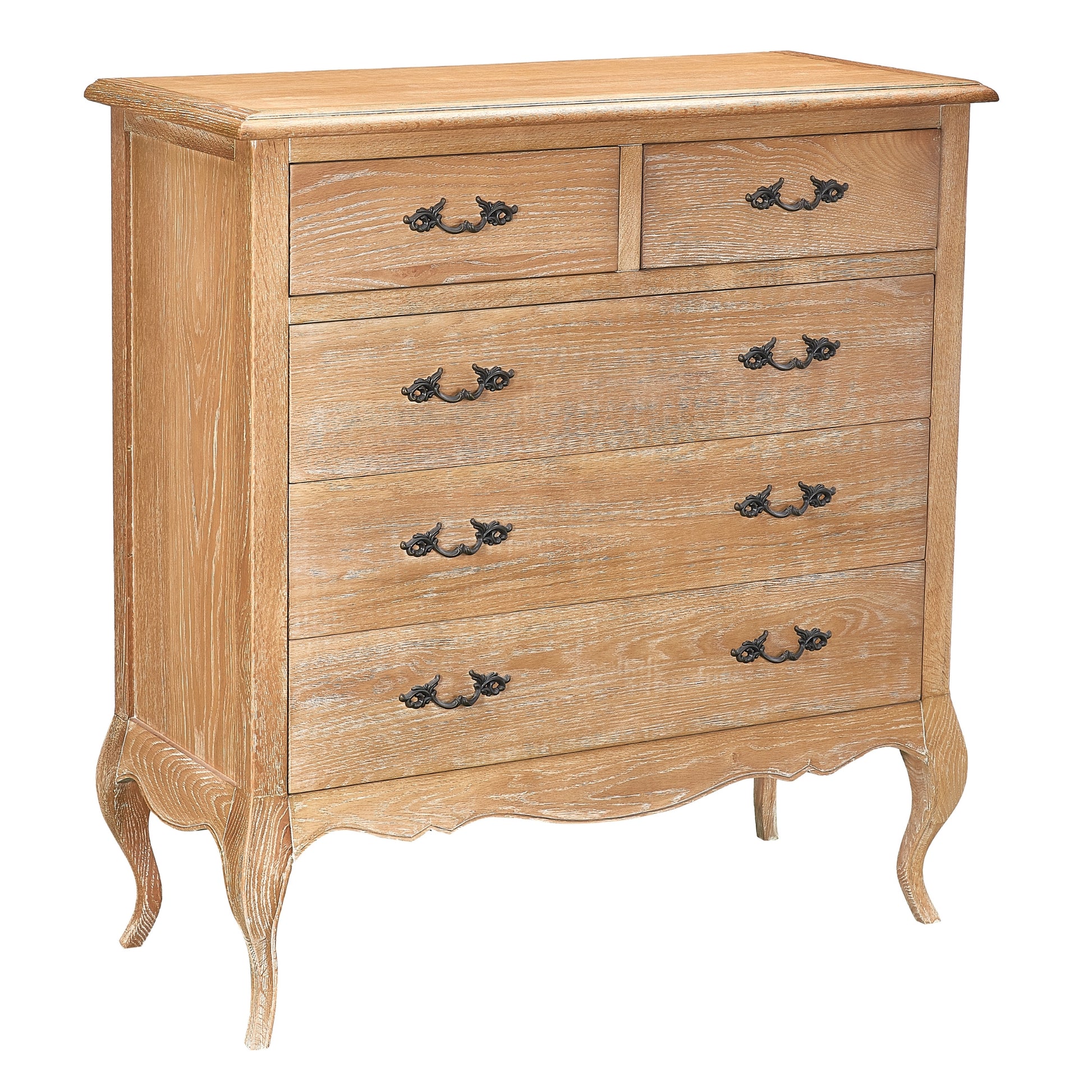 Bali Tallboy 5 Chest of Drawers Storage Cabinet Oak - Cosy Abode