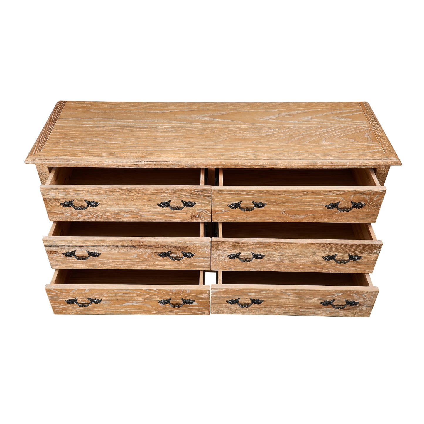 Bali Dresser 6 Chest of Drawers Storage Cabinet Oak - Cosy Abode