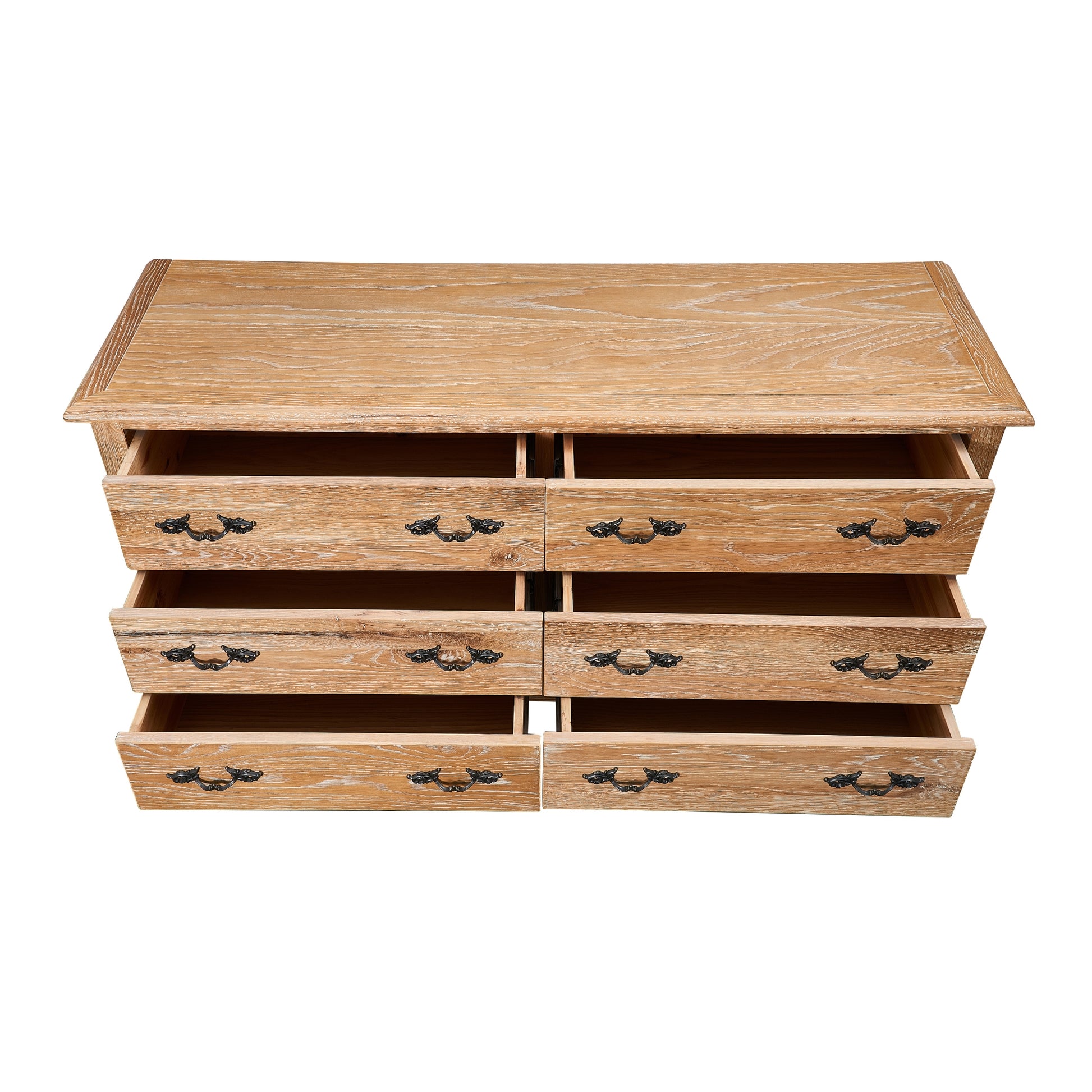 Bali Dresser 6 Chest of Drawers Storage Cabinet Oak - Cosy Abode