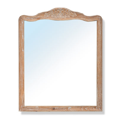 Bali Dresser & Hall Mirror Solid Oak Wood Frame 112cm x 90cm - Cosy Abode