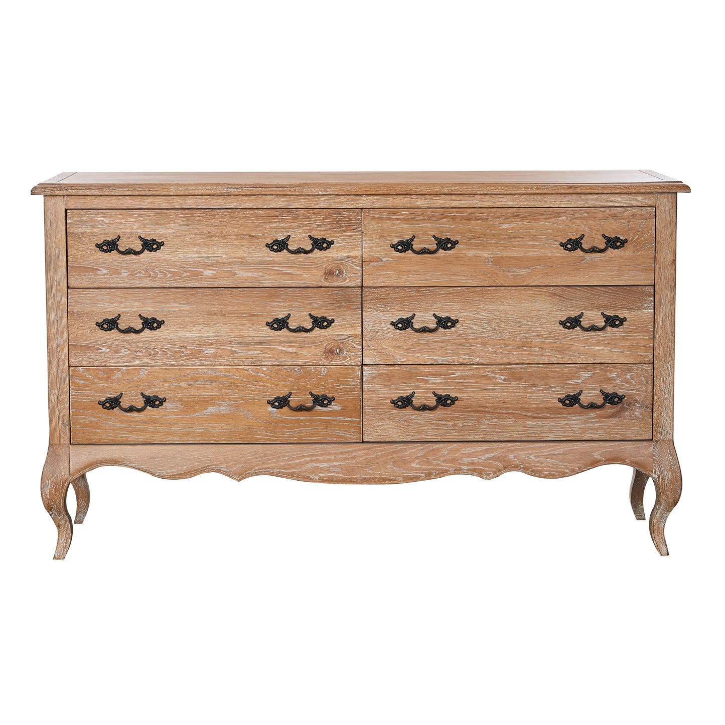 Bali Dresser Mirror 6 Chest of Drawers Tallboy Storage Cabinet Oak - Cosy Abode