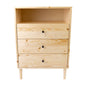 Jamie Tallboy 3 Chest of Drawers Solid Pine Wood Bed Storage Cabinet - Natural - Cosy Abode