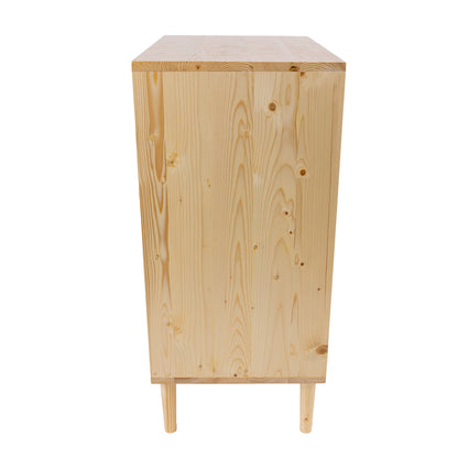 Jamie Tallboy 3 Chest of Drawers Solid Pine Wood Bed Storage Cabinet - Natural - Cosy Abode