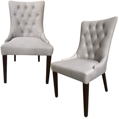 Florence  Set of 2 Fabric Dining Chair French Provincial Solid Timber Wood - Cosy Abode