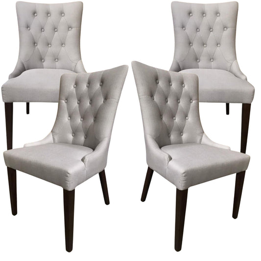 Florence  Set of 4 Fabric Dining Chair French Provincial Solid Timber Wood - Cosy Abode