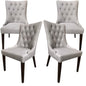 Florence  Set of 4 Fabric Dining Chair French Provincial Solid Timber Wood - Cosy Abode