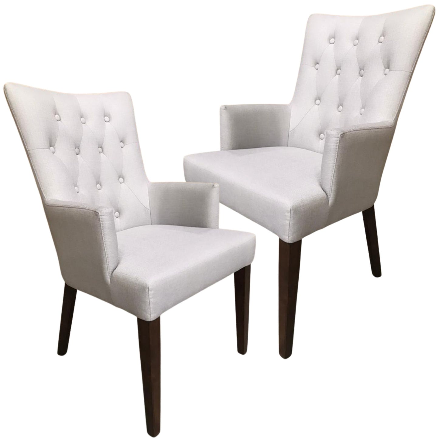 Florence  Set of 2 Carver Fabric Dining Chair French Provincial Solid Timber - Cosy Abode