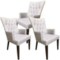 Florence  Set of 3 Carver Fabric Dining Chair French Provincial Solid Timber - Cosy Abode