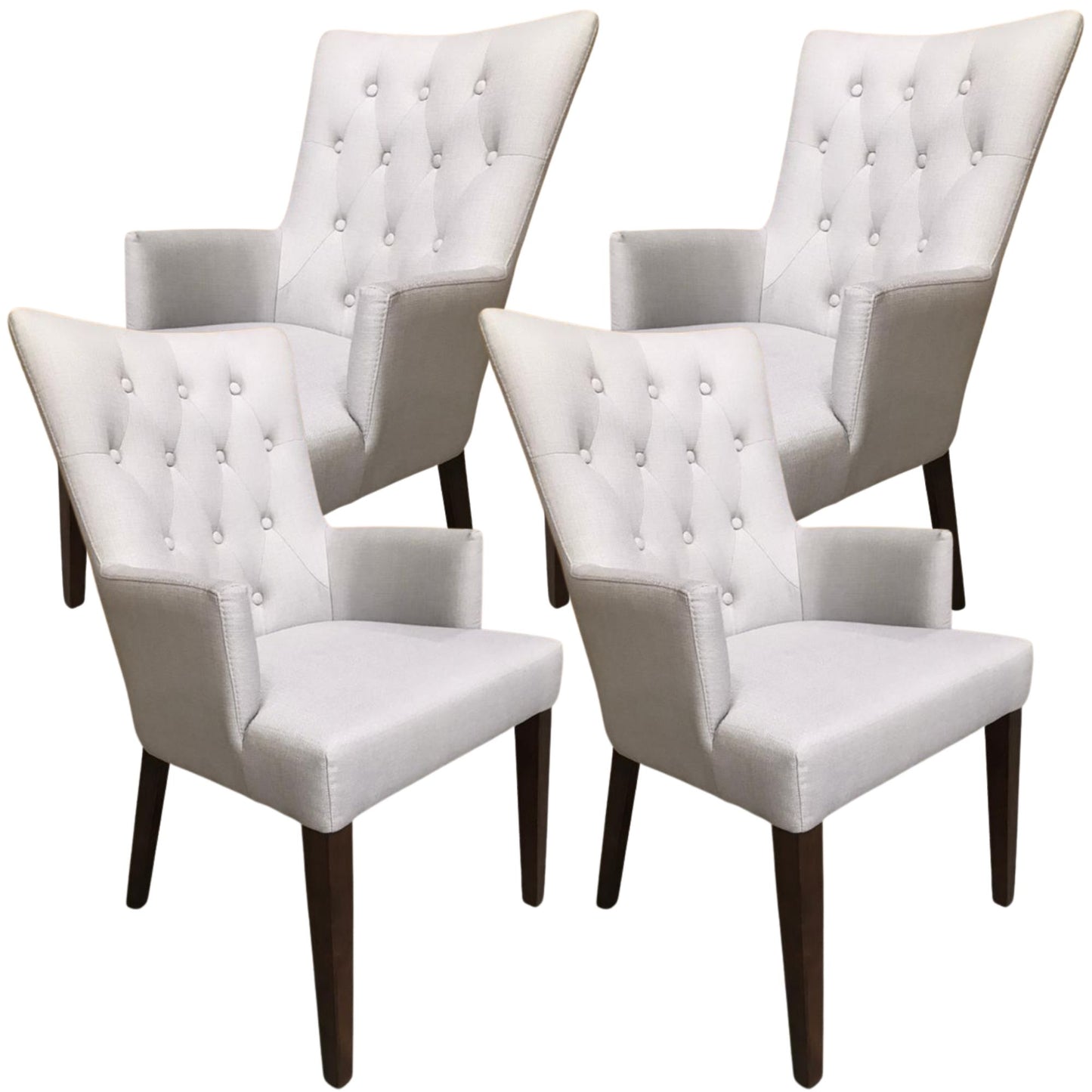 Florence  Set of 4 Carver Fabric Dining Chair French Provincial Solid Timber - Cosy Abode