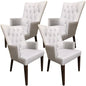 Florence  Set of 4 Carver Fabric Dining Chair French Provincial Solid Timber - Cosy Abode