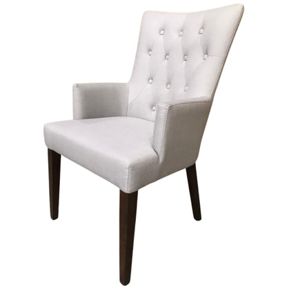 Florence  Carver Fabric Dining Chair French Provincial Solid Timber Wood - Cosy Abode