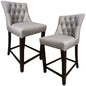 Florence  2pc High Fabric Dining Chair Bar Stool French Provincial Solid Timber - Cosy Abode