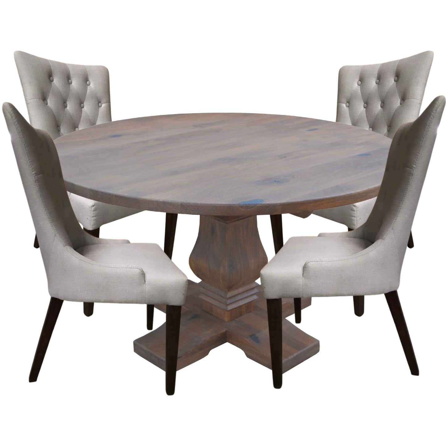 Florence  5pc Round Dining or Breakfast Table Set 135cm with 4 French Provincial Chairs - Cosy Abode
