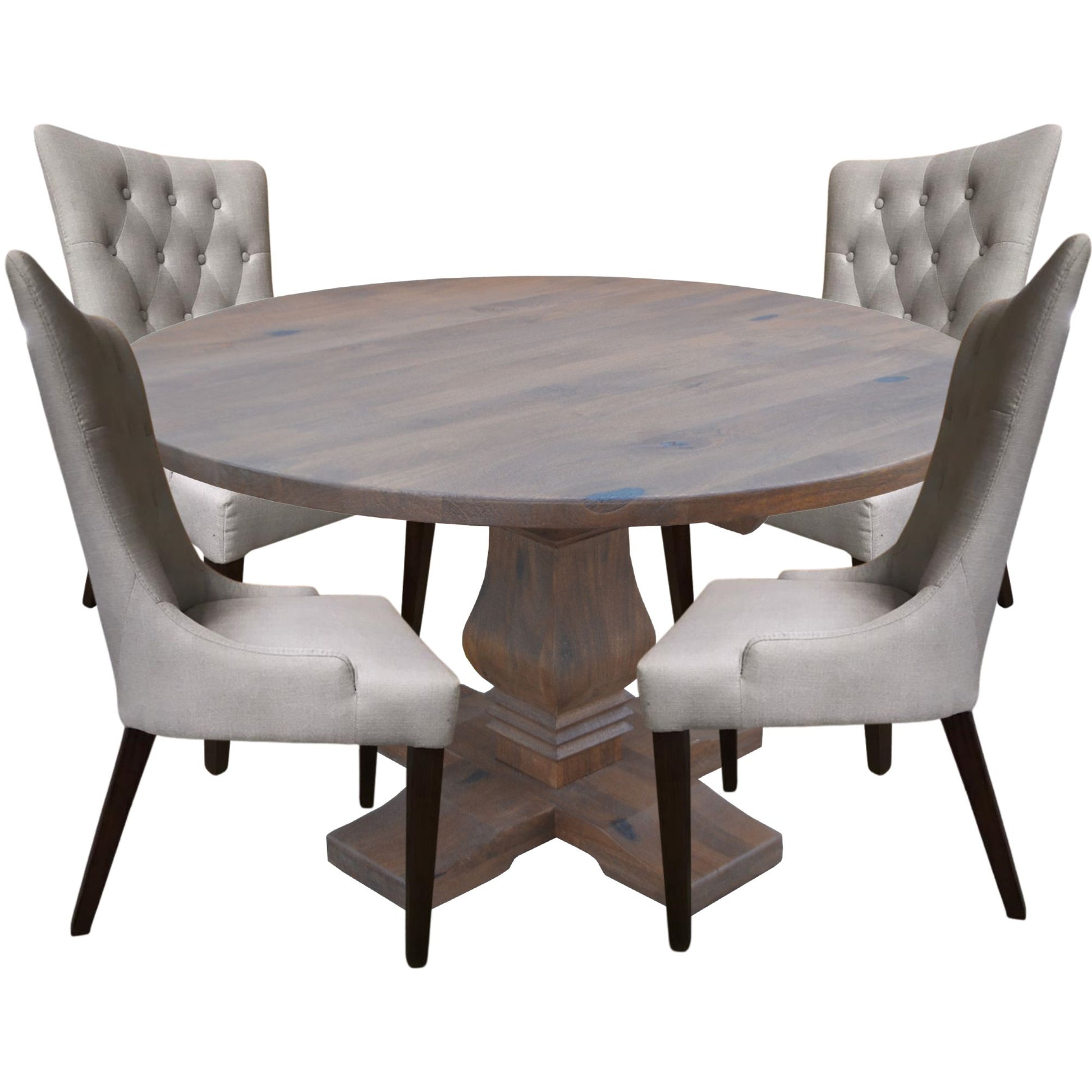 Florence  5pc Round Dining or Breakfast Table Set 135cm with 4 French Provincial Chairs - Cosy Abode