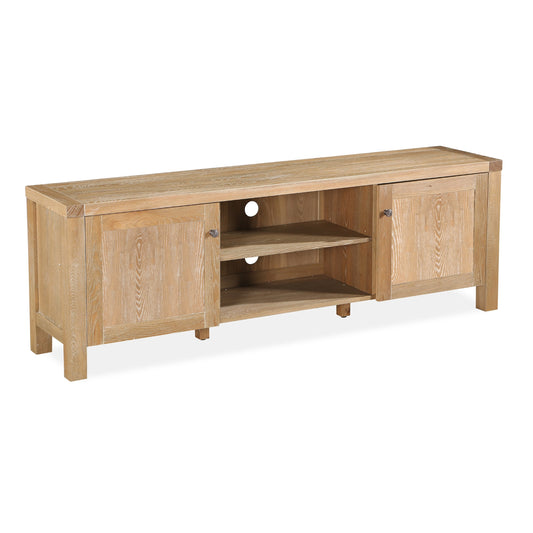 Woodland 140cm ETU Entertainment TV Unit Timber Wood 2 Door Natural - Cosy Abode