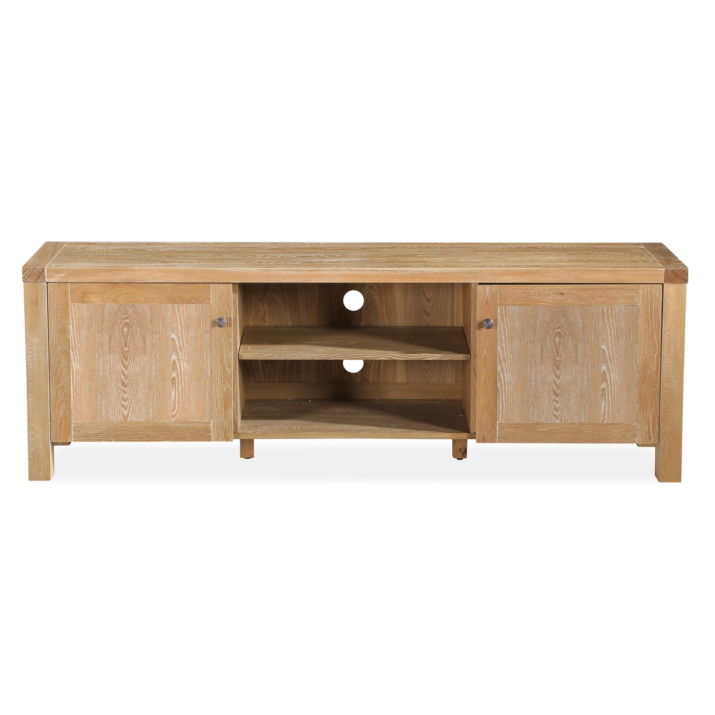 Woodland 140cm ETU Entertainment TV Unit Timber Wood 2 Door Natural - Cosy Abode